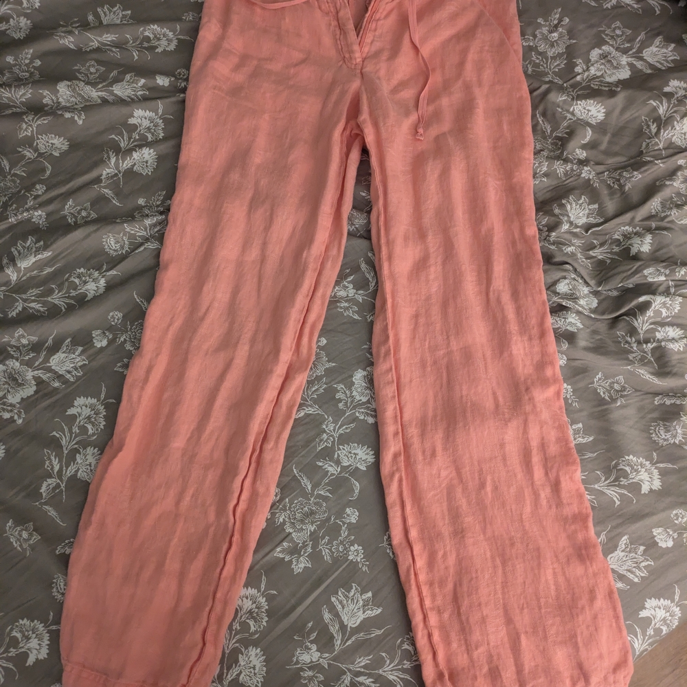 Tommy Bahama Pink Drawstring Linen Blend Shorts - Picture 3 of 4